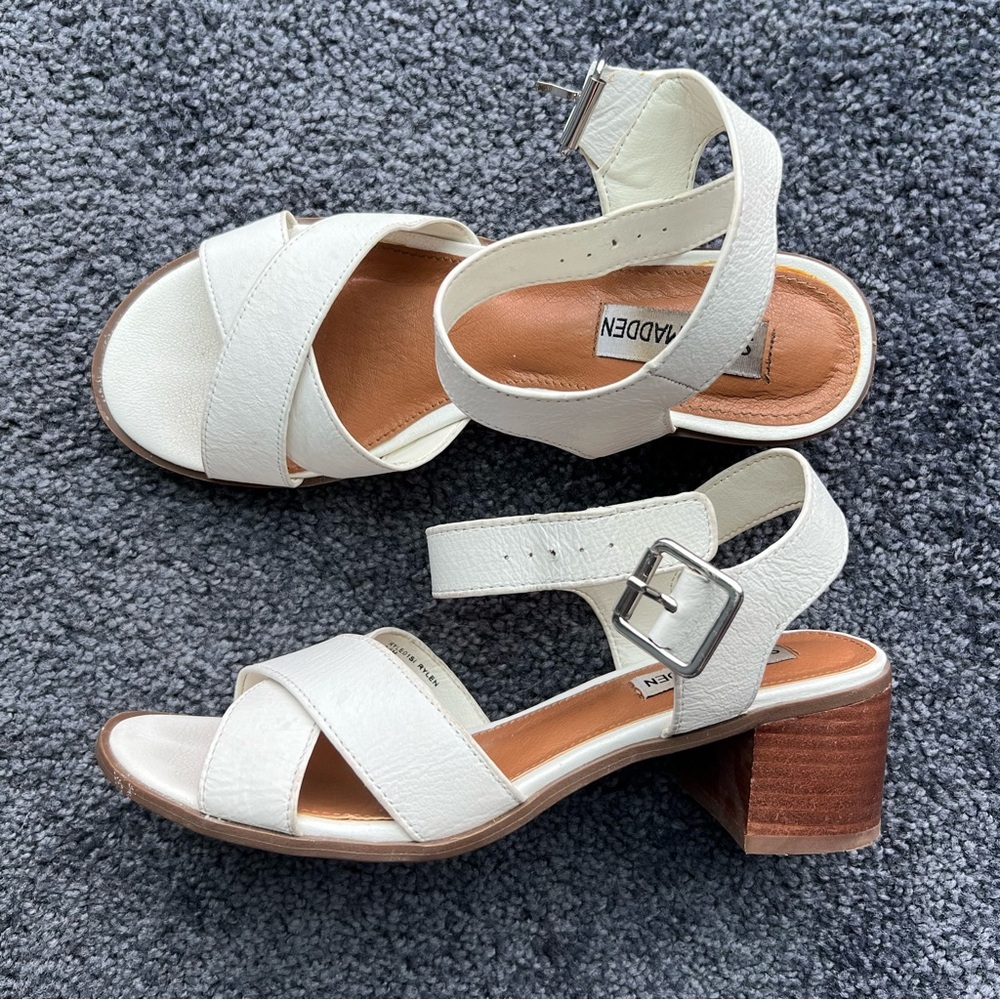 Steve Madden White Heel Sandal